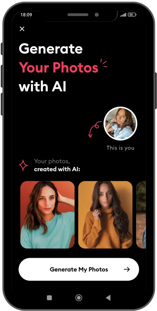 Picture showing AI Photos pro feature of Remini Mod Apk