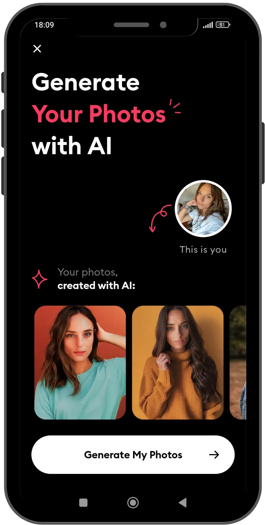 Picture showing AI Photos pro feature of Remini Mod Apk