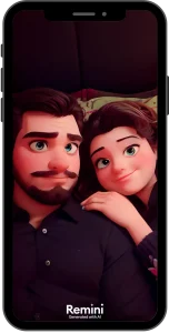 picture showing couple cartoon effect result